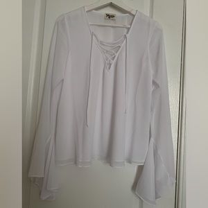 Show Me Your Mumu white bell sleeve top